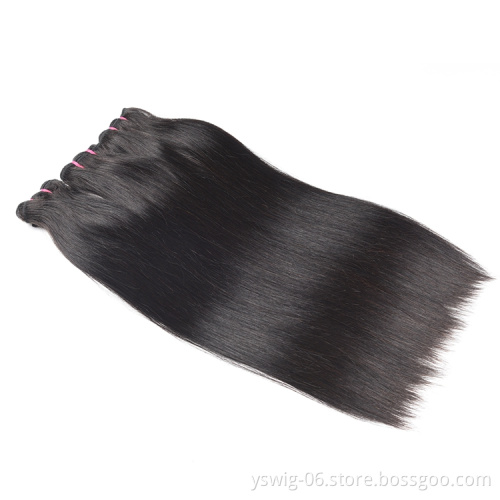 12A Double Drawn Human Hair Weave Bundles Brazilian Virgin Remy Human Hair Double Weft Extension For Black Women